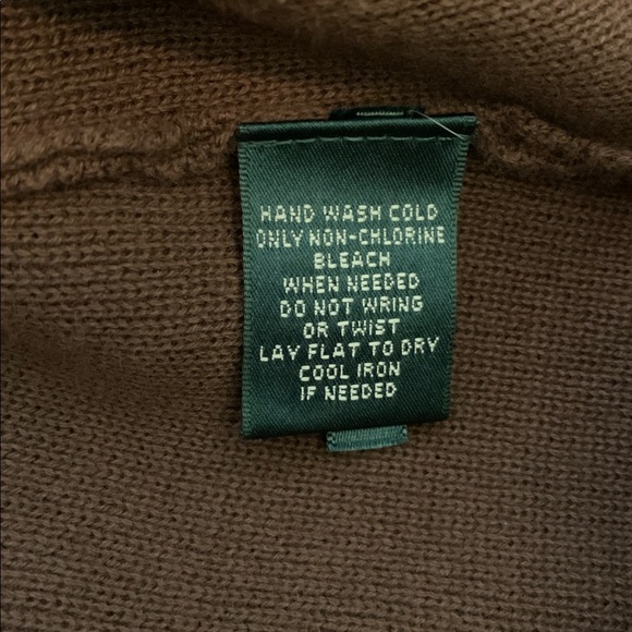 Lauren Ralph Lauren Petite Brown Two Way Cardigan Women’s Size Small Petite - Picture 7 of 8